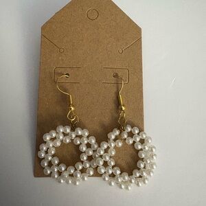 Elegant Pearl Loop Earrings Handmade